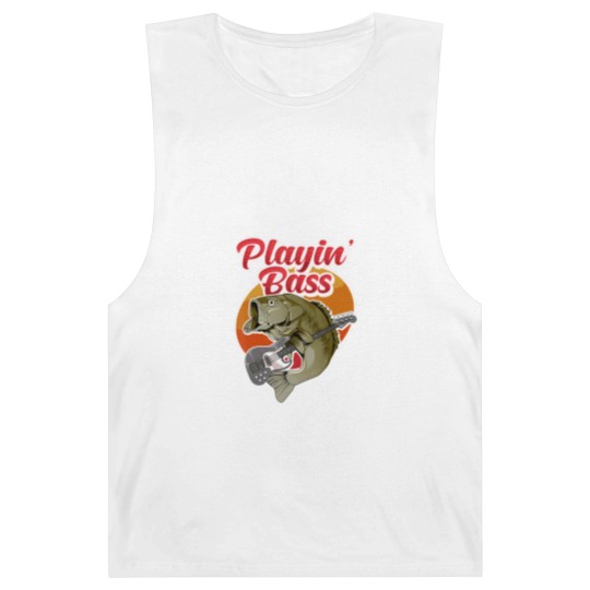 Discover funny playin' bass guitar player gift bass fish fishing Barnard Tanks