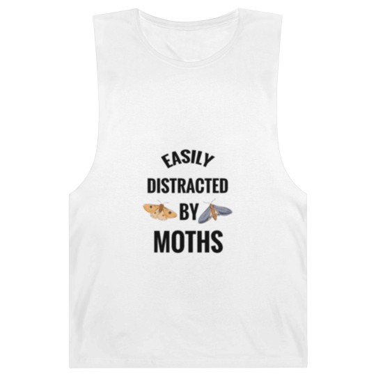 Discover Easily Distracted By Moths | Moth Lover Gift Moon Barnard Tanks