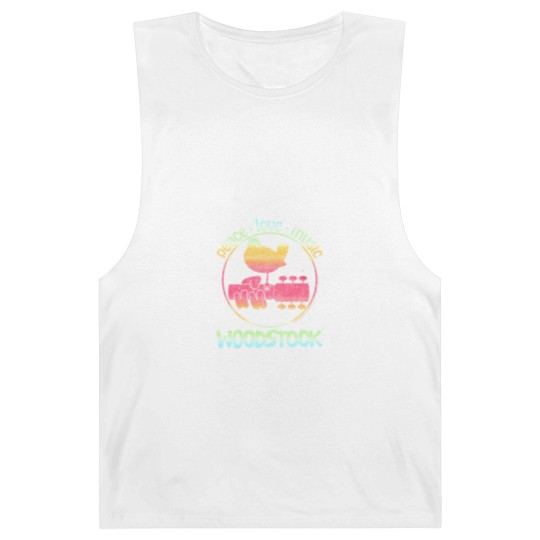Discover Woodstock Rainbow Peace Love & Music Adult Barnard Tanks