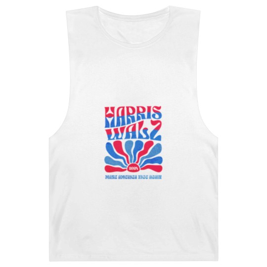 Discover Harris Walz 2024 Vintage Boho Groovy Retro red Blue Kamala Harris 2024 - Harris Walz 2024 - Barnard Tanks