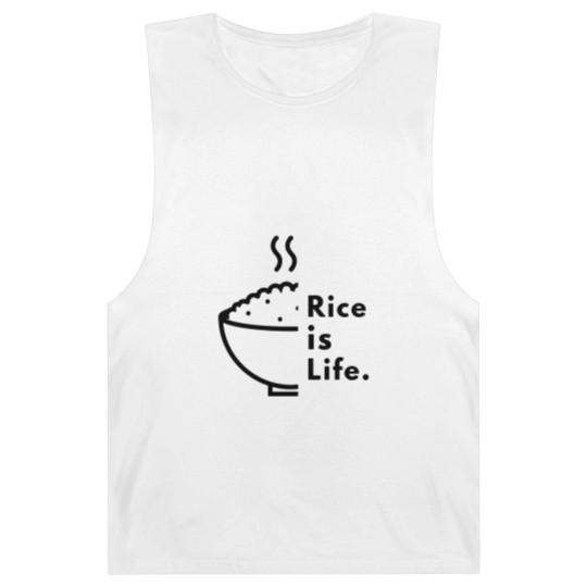Discover Rice is Life. Tri-blend Barnard Tanks
