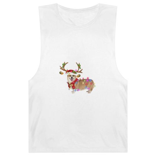 Discover Christmas Corgi Reindeer Barnard Tanks, Santa's Hat Corgi Barnard Tanks