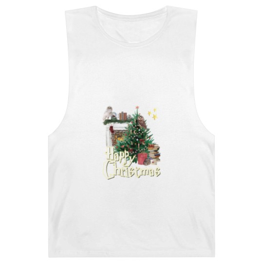 Discover Hogwarts at Christmas Inspired Oversized Barnard Tanks, Wizard School Christmas T, Unisex Barnard Tanks