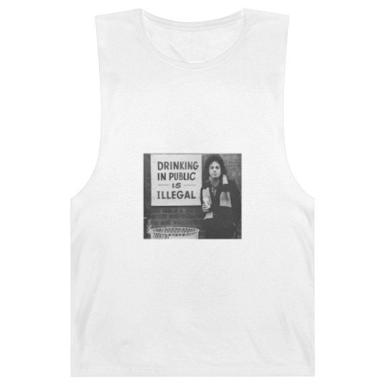 Discover Billy Joel Drinking In Public Is Illegal Unisex Cotton Barnard Tanks