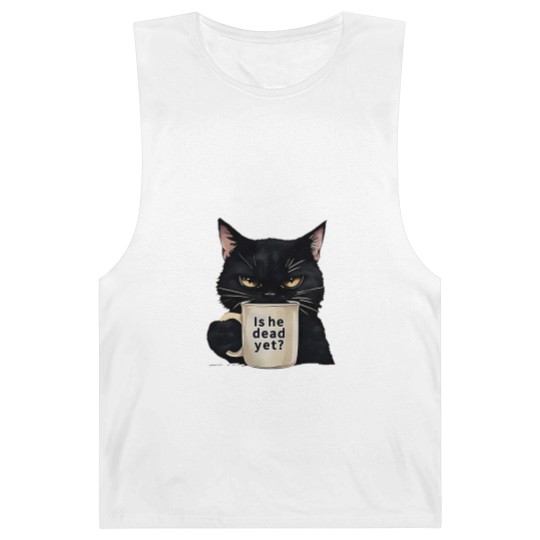 Discover Is He Dead Yet Black Cat Barnard Tanks, Dark Humor Graphic, Anti Trump Protest Barnard Tanks
