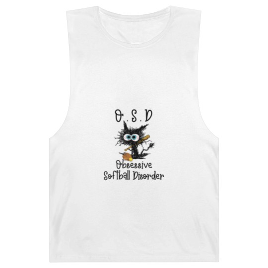 Discover Funny Black Cat Softball - O.S.D Obsessive Softbal Barnard Tanks