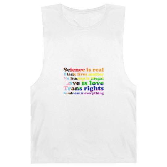 Discover Progress Pride Flag Science is real Black lives matter Love is love Barnard Tanks