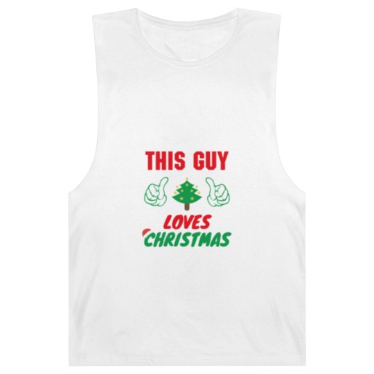 Discover This Guy Loves Christmas, Funny Mens Christmas Barnard Tanks