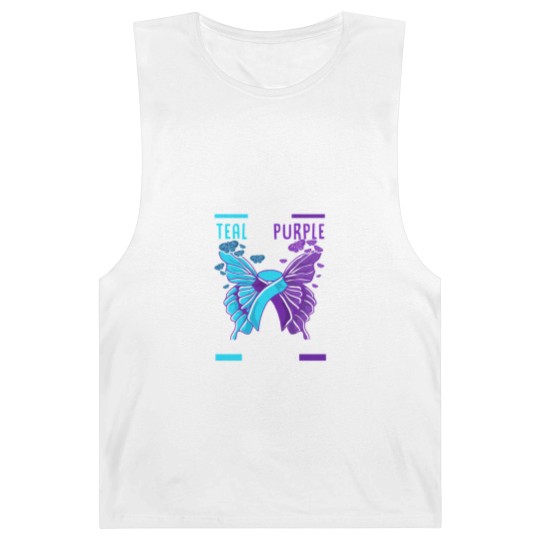 Discover Teal And Purple Ribbon Suicide Prevention Awarenes Barnard Tanks