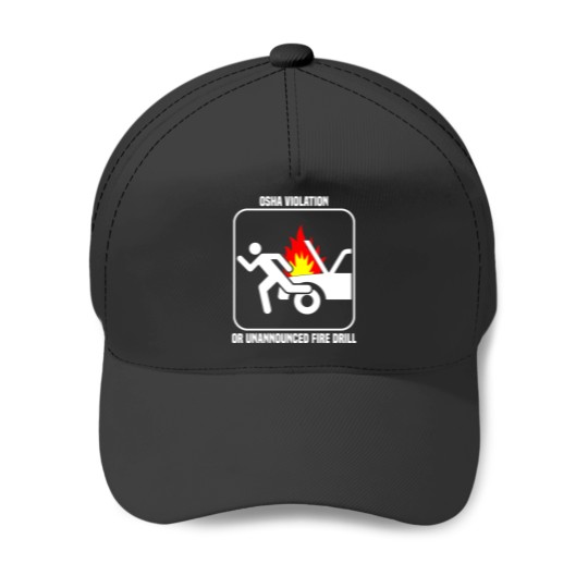 Discover Osha Violation Or Unannounced Drill - White Text Baseball Caps