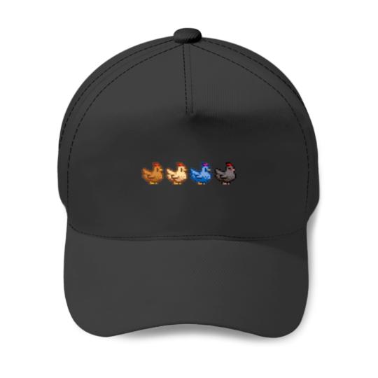 Discover 4 Chickens Stardew Valley Baseball Caps