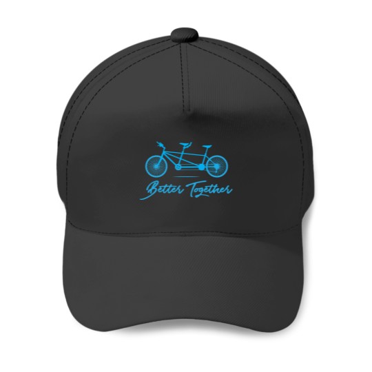 Discover Tandem Bike Better Together Bicycle Design Sticker Baseball Caps