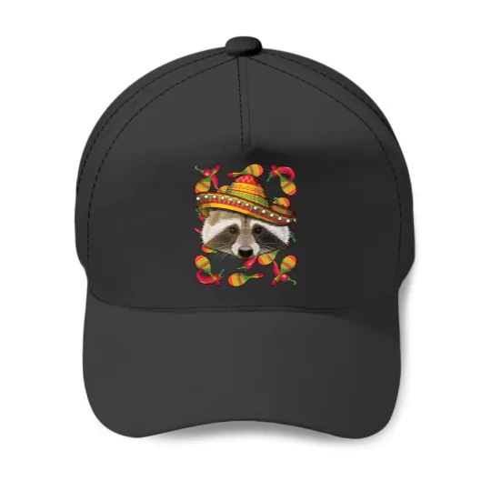 Discover Cinco de Mayo Raccoon Sombrero Mexican Fiesta Party Baseball Caps