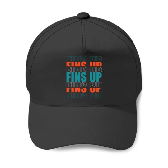 Discover Miamis Dolphinss, FINS UP Baseball Caps