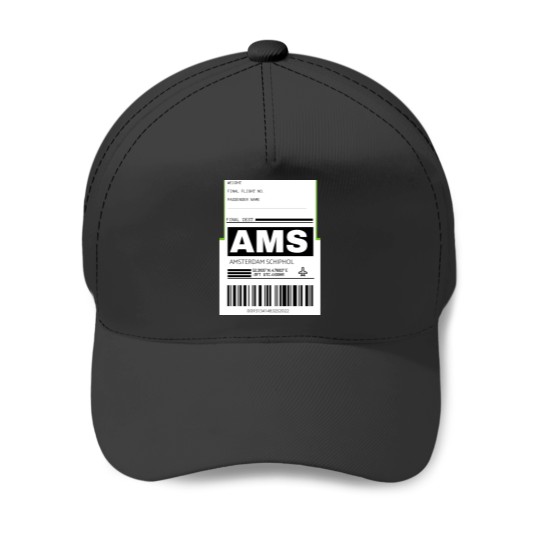 Discover AMS Amsterdam Schiphol International Airport Luggage Tag Sticker Baseball Caps