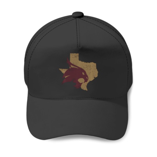 Discover texas state university bobcats state shape pullover Baseball Caps