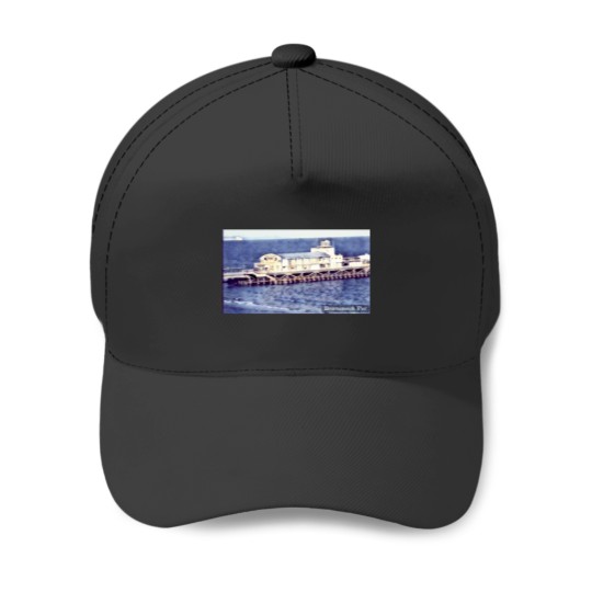 Discover Bournemouth Pier - One art on video frame Baseball Caps