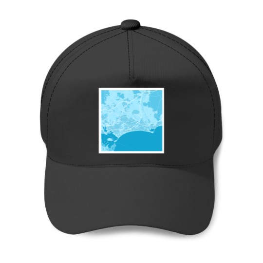 Discover Bournemouth Map Blue _amp_amp_ White Baseball Caps