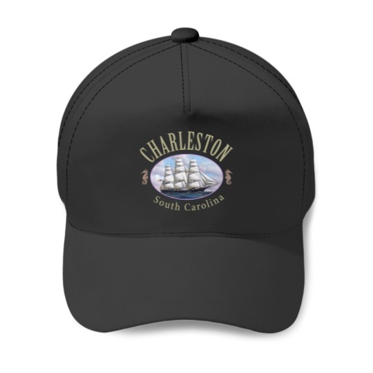 Discover Charleston South Carolina Nautical Tall Ship Baseball Caps