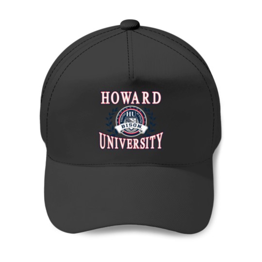 Discover Howard University Bison Laurels Logo Officially Licensed Baseball Caps