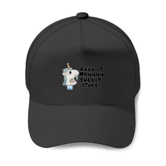 Discover blueys Unicorse Puppet Why Should I Care 8png Baseball Caps