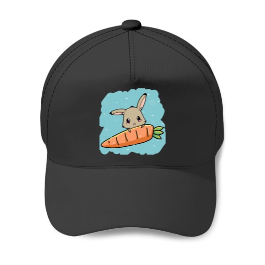 Discover Adorable Rabbit On Giant Carrot Baseball Caps
