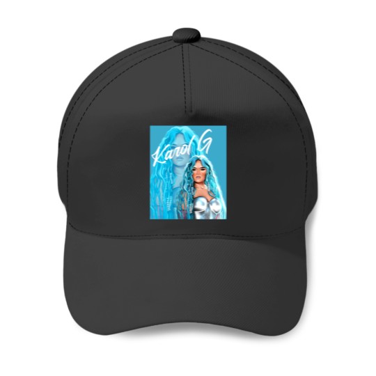 Discover Rectangle Karol  with Blue Hair Illustration Baseball Caps