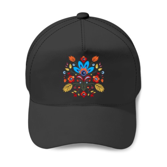 Discover Ojibwe Floral Pattern Anishinaabe Design Baseball Caps