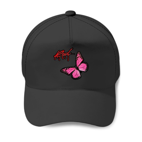 Discover Whole Lotta Red Fuchsia Butterfly Baseball Caps