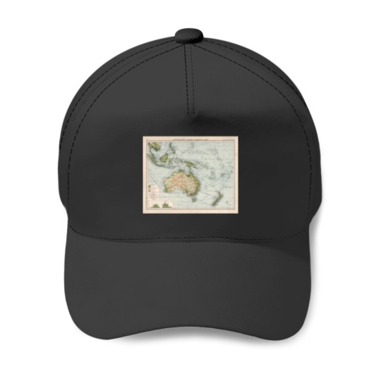 Discover Old Australia Commercial Shipping Route Map (1907) Vintage South Pacific Nautical Chart Baseball Caps
