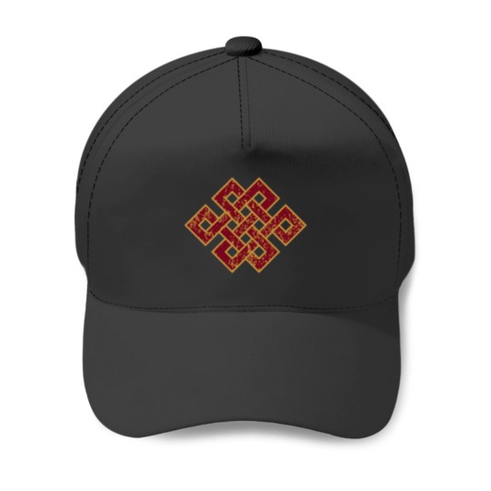 Discover Shrivatsa Tibetan Buddhist Harmony Prosperity Symbol Knot Baseball Caps