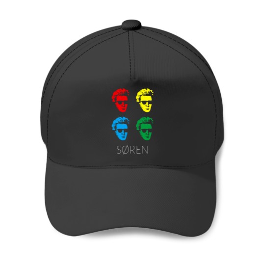 Discover Soren Kierkegaard 2Pop Art Philosopher Baseball Caps