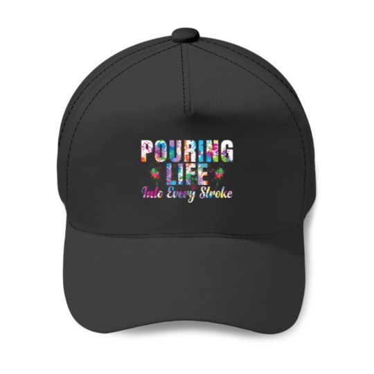 Discover Pouring Life Into Every Stroke Paint Pouring Baseball Caps
