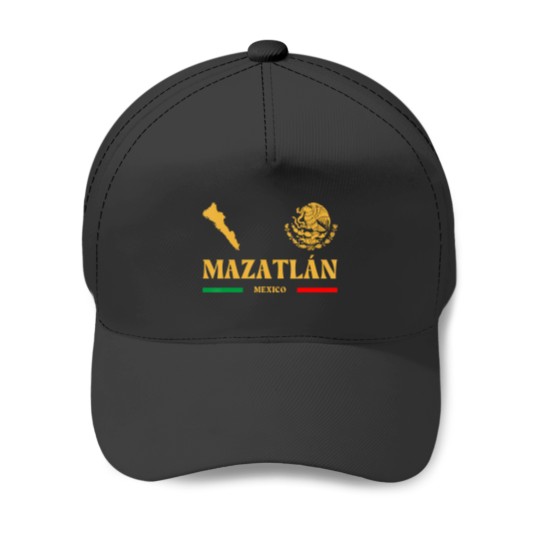 Discover mazatlan sinaloa with mexican emblem, mazatlan Baseball Caps
