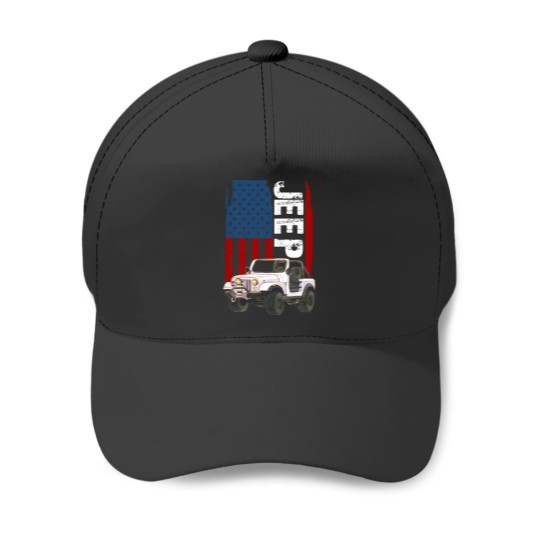 Discover -Jeep-American Flag-Jeep- Baseball Caps
