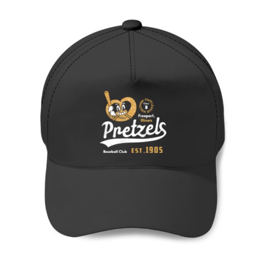 Discover freeport pretzels illinois vintage defunct baseball unisex t Baseball Caps