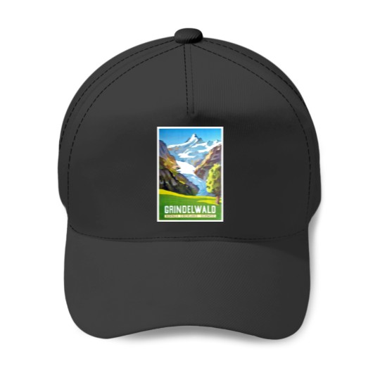 Discover Grindelwald mountains Switzerland vintage travel Baseball Caps