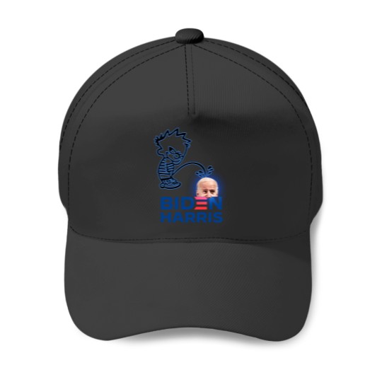 Discover Calvin peeing Bidens head funny no biden Baseball Caps