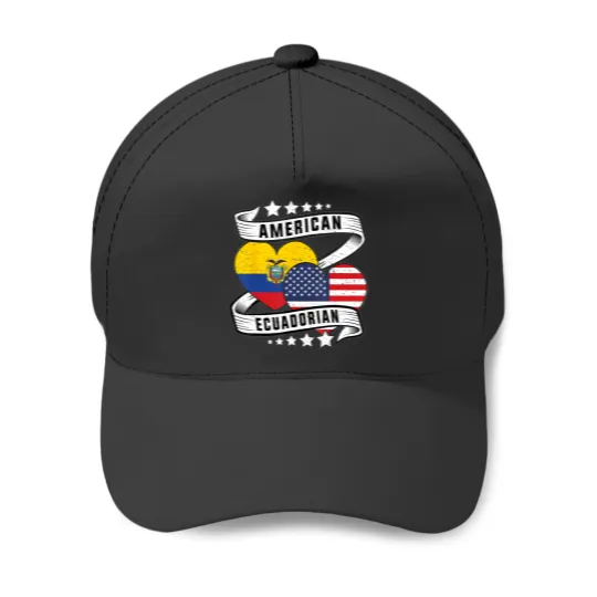 Discover ecuadorian american ecuador usa flag t Baseball Caps