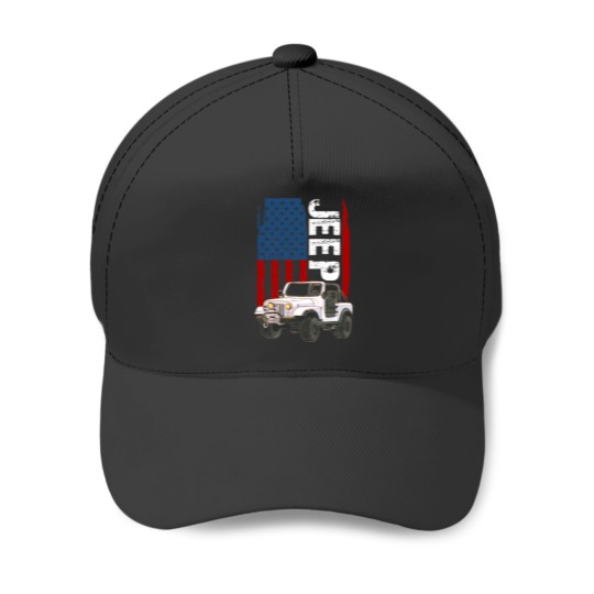 Discover -Jeep-American Flag-Jeep- Baseball Caps