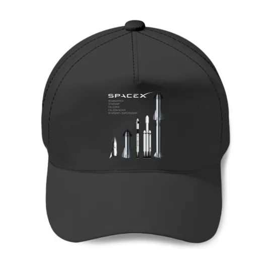 Discover SpaceX Rockets - Starship, Falcon Heavy, Falcon 9 Baseball Caps