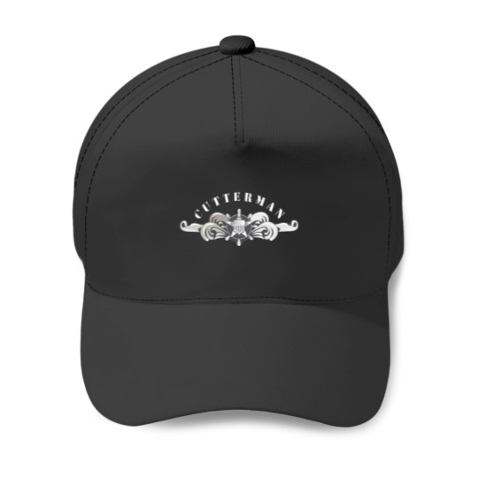 Discover USCG - Cutterman Badge - Enlisted - Silver w Top Txt Baseball Caps