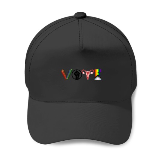 Discover vote books fist ovaries lgbtq funny Baseball Caps