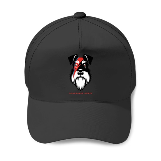 Discover Schnauwie  Silver & Black schnauzer dog face Baseball Caps