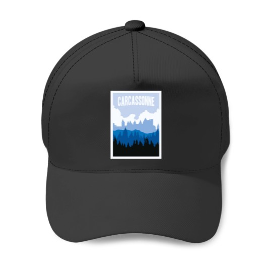 Discover Carcassonne Board Game- Minimalist Travel Style - Gaming Art Baseball Caps