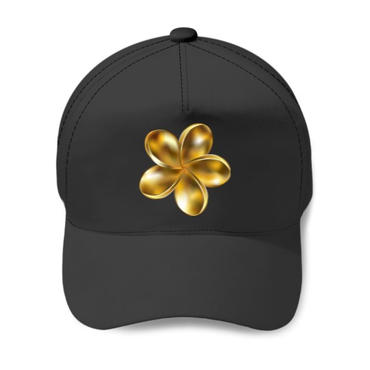 Discover Gold plumeria flower Baseball Caps
