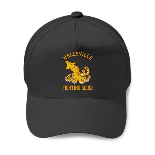 Discover Wellsville Fighting Squid Pete and PeteNotre Dame parody Baseball Caps