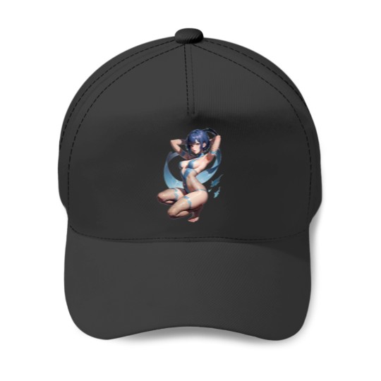 Discover Anime Girl Petite Blue haired Waifu, Perfect body. Sexy outfit Baseball Caps