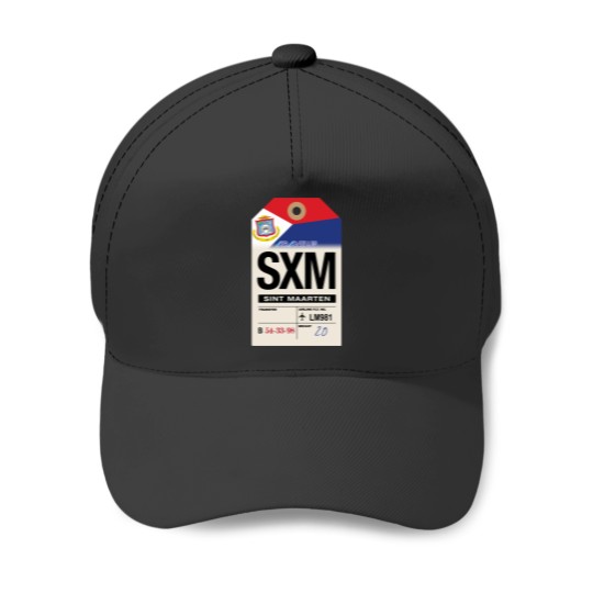 Discover Sint Maarten (SXM) Airline Luggage Tag Baseball Caps