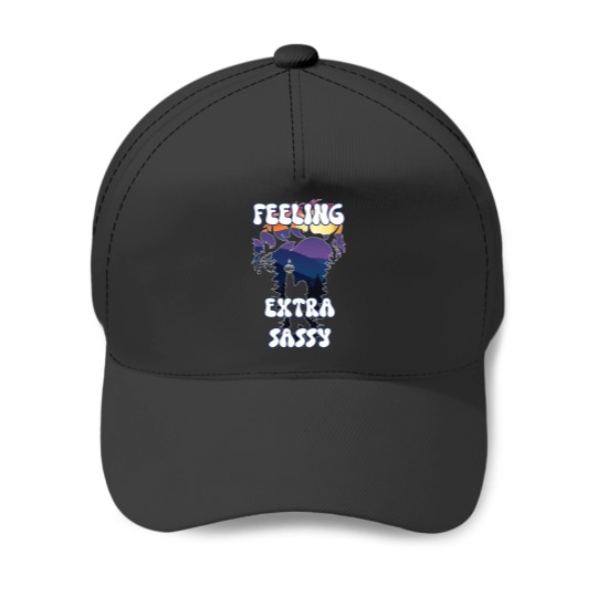 Discover Feeling Extra Sassy Funny Sasquatch Giving the MiddleFinger Baseball Caps